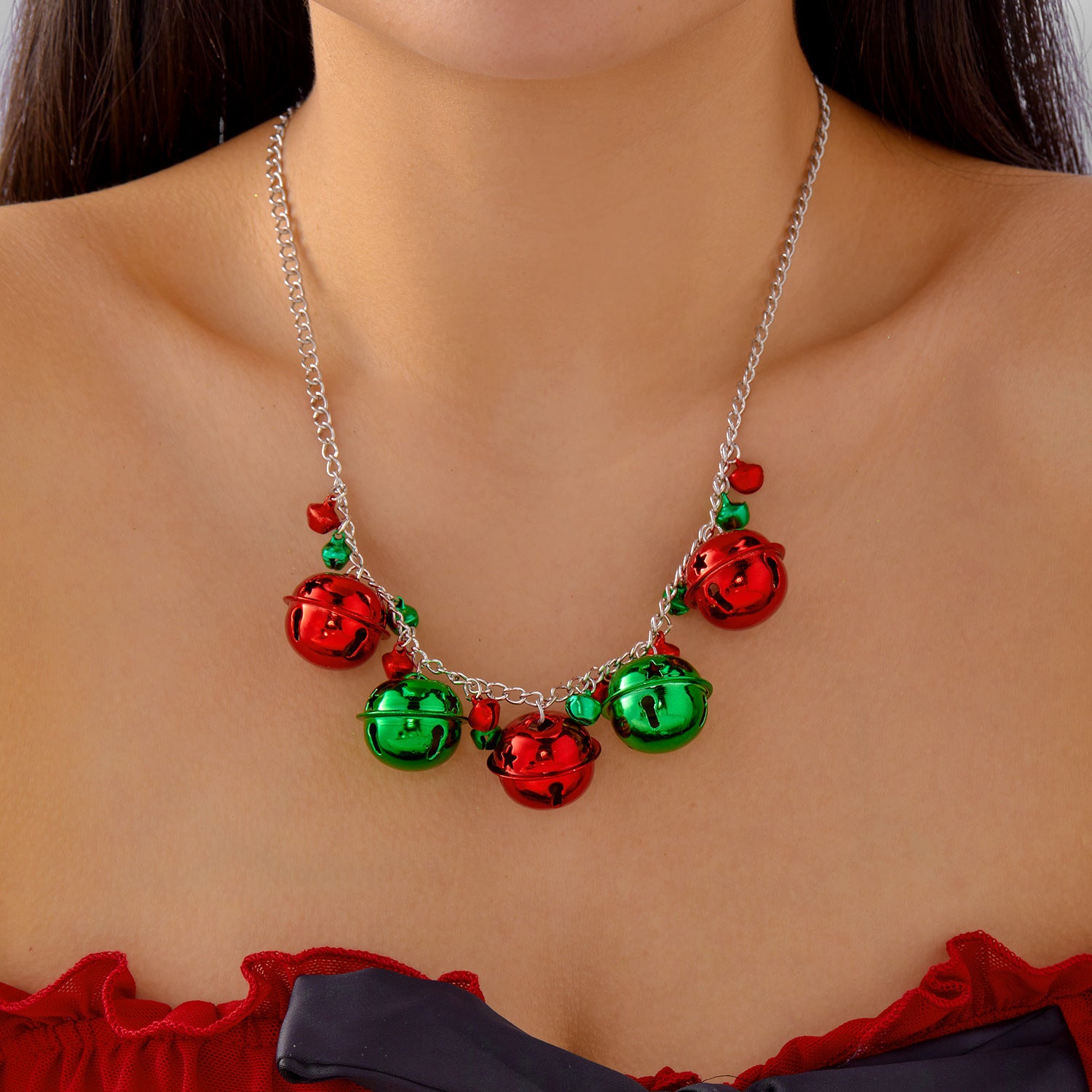 Wholesale Cute Snowman Snowflake Christmas Tree Pendant Necklace for Women